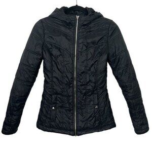 Guess Black Quilted Karaline Jacket XS Flawed